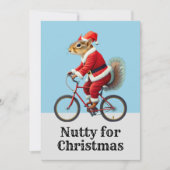 自転車に乗ったリスのクリスマスカードの自転車ナット シーズンカード (正面)