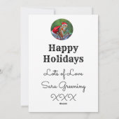 自転車に乗ったリスのクリスマスカードの自転車ナット シーズンカード (裏面)