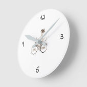 ***自転車に乗った女のカッコいい子 ラウンド壁時計 (傾斜)