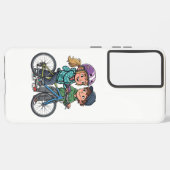 自転車に乗った女の子と男の子 SAMSUNG GALAXYケース (裏面横)