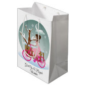 自転車に乗った女の子の冬の抱き枕 – 中、マット ミディアムペーパーバッグ (正面アングル)