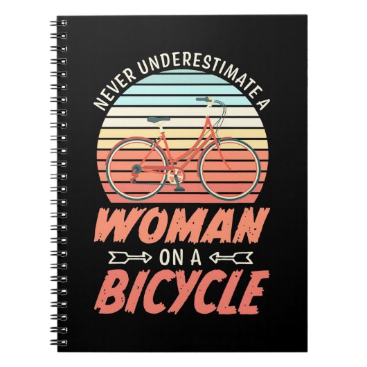 自転車に乗った女性 ノートブック (正面)