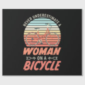 自転車に乗った女性 ラッピングペーパー (フラット)