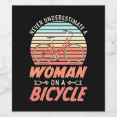 自転車に乗った女性 ワインラベル (シングルラベル)