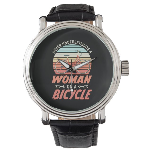 自転車に乗った女性 腕時計 (正面)