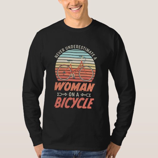 自転車に乗った女性 Tシャツ (正面)