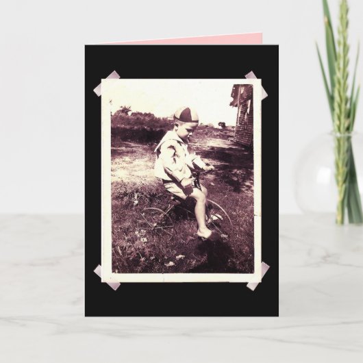 自転車に乗った少年 カード (正面)