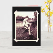 自転車に乗った少年 カード (黄色い花)