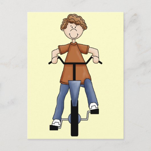 自転車に乗った少年 ポストカード (正面)