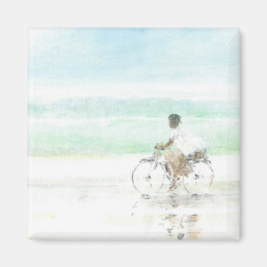 自転車に乗った少年 マグネット (正面)