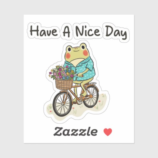 自転車に乗った幻想的なカエルイラスト シール (シート)