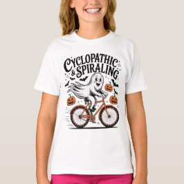 自転車に乗った幽霊　サイクロパスでらせん状 Tシャツ