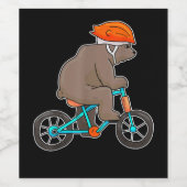 自転車に乗った熊のサイクリング ワインラベル (シングルラベル)