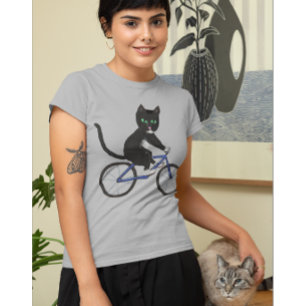 自転車に乗った猫がタキシードを自転車に乗る Tシャツ