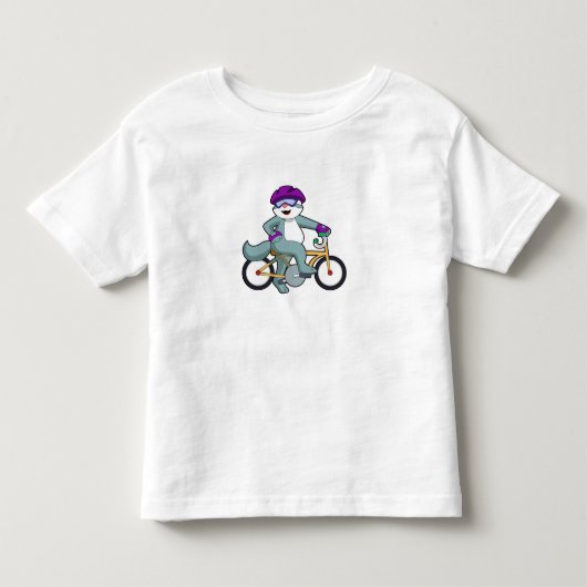 自転車に乗った猫 トドラーTシャツ (正面)