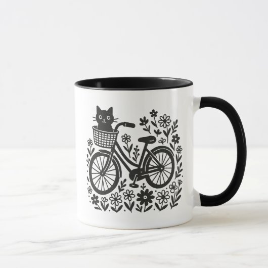 自転車に乗った猫 マグカップ (右)