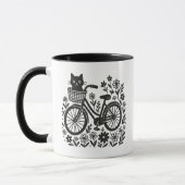 自転車に乗った猫 マグカップ (左)