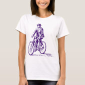 自転車に乗った男 – 深い紫 Tシャツ (正面)