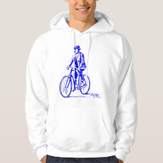 自転車に乗った男 – 青 パーカ (正面)