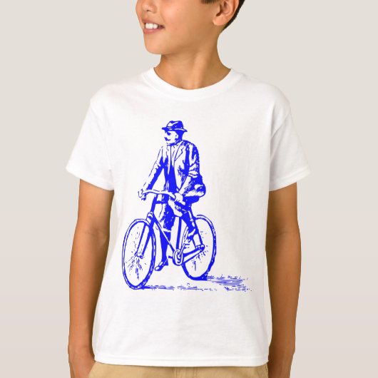 自転車に乗った男 – 青 Tシャツ (正面)