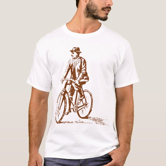 自転車に乗った男 – Walnut Brown Tシャツ (正面)