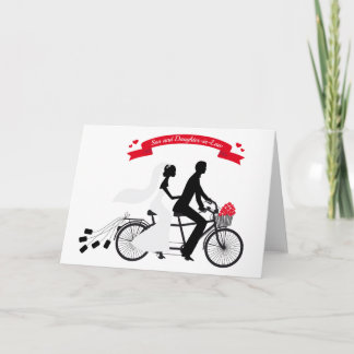 自転車に乗った結婚新郎新婦 カード