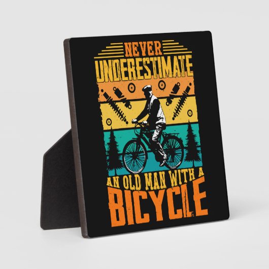 自転車に乗った老人を決して過小評価しない フォトプラーク (正面)