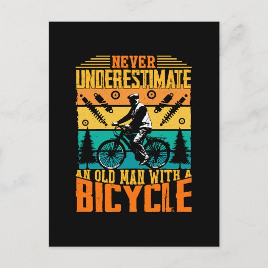 自転車に乗った老人を決して過小評価しない ポストカード (正面)