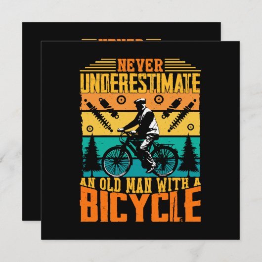 自転車に乗った老人を決して過小評価しない 招待状 (正面/裏面)