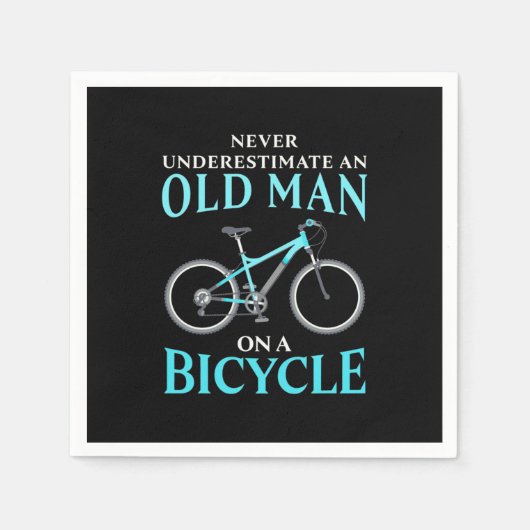 自転車に乗った老人 スタンダードカクテルナプキン (正面)