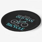 自転車に乗った老人 ペーパープレート (アングル)