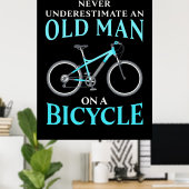 自転車に乗った老人 ポスター (ホームオフィス)