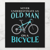 自転車に乗った老人 ワインラベル (シングルラベル)