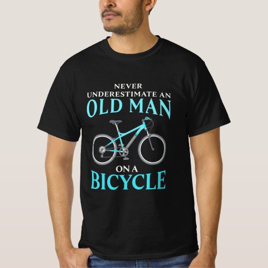 自転車に乗った老人 Tシャツ (正面)