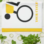 自転車に乗った自転車カスタム乗り キッチンタオル (折り畳み)