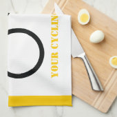 自転車に乗った自転車カスタム乗り キッチンタオル (四つ折り)