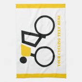 自転車に乗った自転車カスタム乗り キッチンタオル (縦)