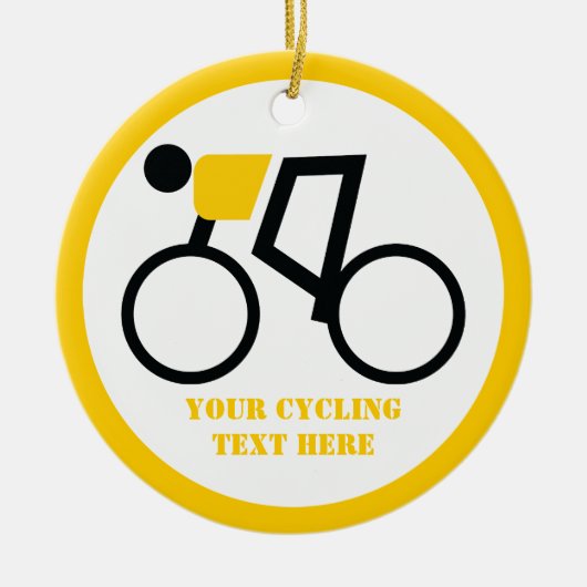 自転車に乗った自転車カスタム乗り セラミックオーナメント (正面)