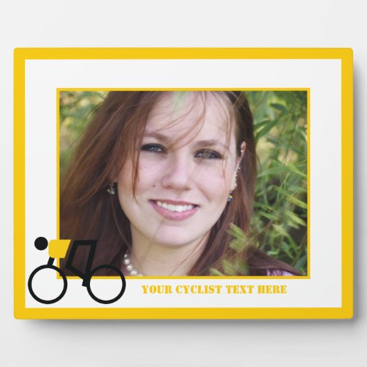 自転車に乗った自転車カスタム乗り フォトプラーク (正面)