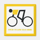 自転車に乗った自転車カスタム乗り マグネット (正面)