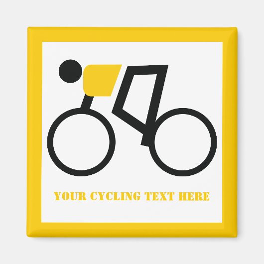 自転車に乗った自転車カスタム乗り マグネット (正面)