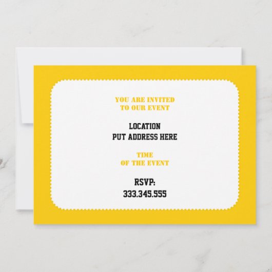 自転車に乗った自転車カスタム乗り 招待状 (裏面)