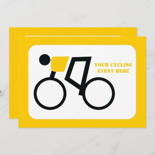 自転車に乗った自転車カスタム乗り 招待状 (正面/裏面)