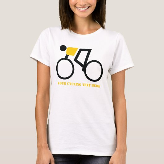 自転車に乗った自転車カスタム乗り Tシャツ (正面)