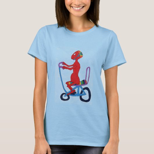 自転車に乗った赤い男 Tシャツ (正面)