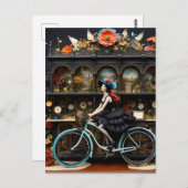 自転車に乗った魔女 ポストカード (正面/裏面)