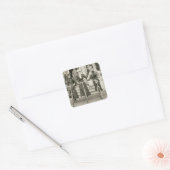 自転車に乗った3人の女性、1900年代初期(写真つき) スクエアシール (封筒)