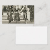 自転車に乗った3人の女性、1900年代初期 名刺 (正面/裏面)