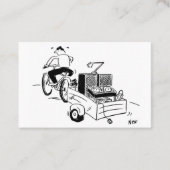自転車に乗ったDJの可愛いキャラクター モバイルディスコ 名刺 (正面)