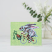 自転車に乗っているウサギ ポストカード (スタンド正面)